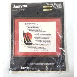 Vintage Janlynn Printed Cross Stitch Kit (1986) "The Secret" New/Sealed